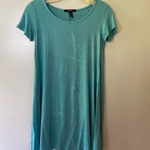 Blue/Green Forever 21 T-Shirt Dress